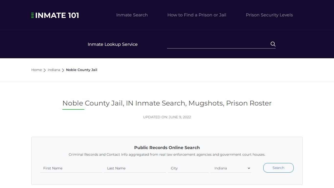 Noble County Jail, IN Inmate Search, Mugshots, Prison Roster