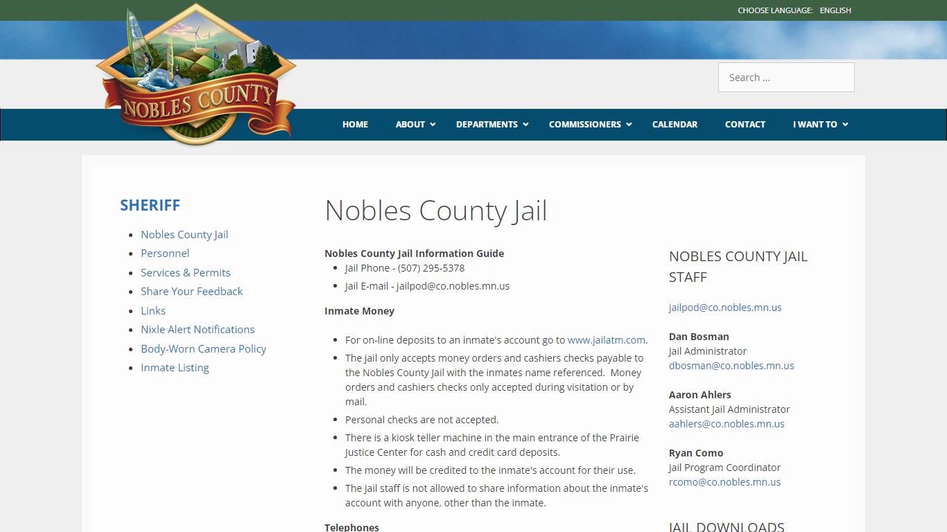 Nobles County Jail – Nobles County Minnesota